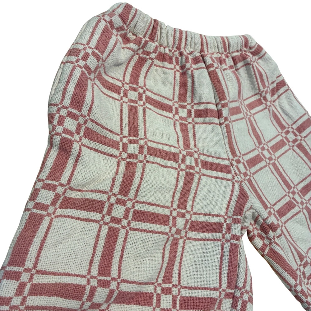 Fila Sport Plaid Waffle Knit Short Unisex M Pink White Gorpcore Blokecore Skater